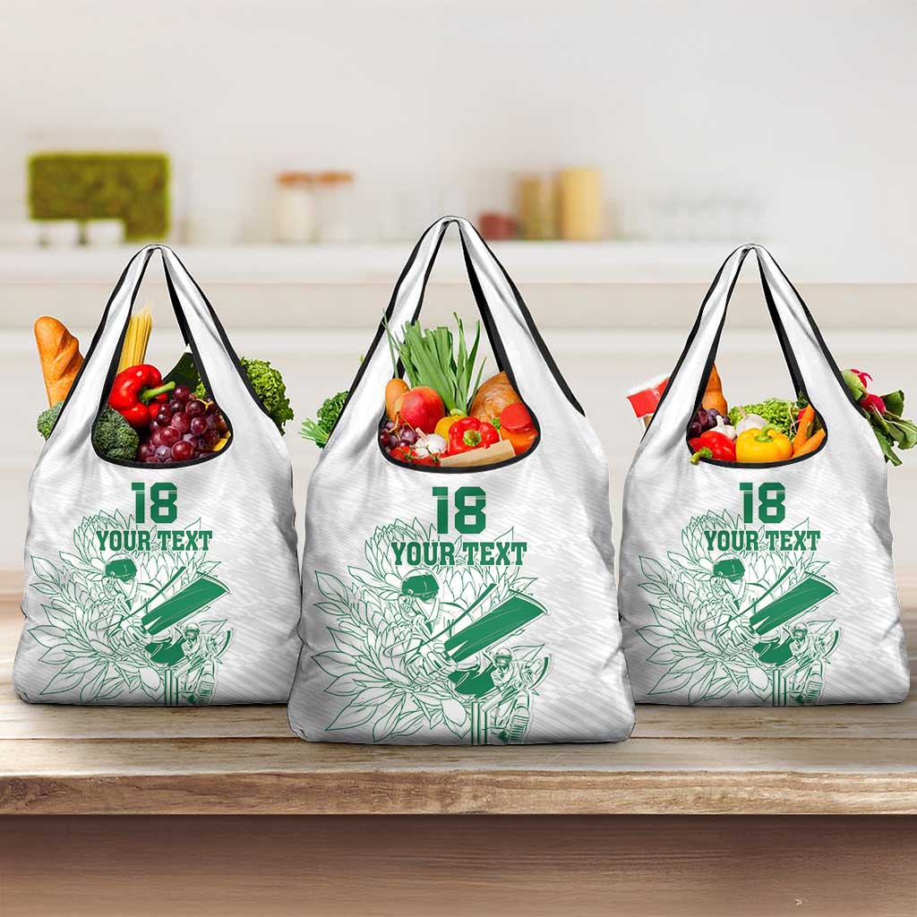Custom Cricket South Africa Grocery Bag Proteas Go Champion White Version - Wonder Print Shop
