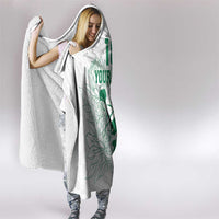 Custom Cricket South Africa Hooded Blanket Proteas Go Champion White Version - Wonder Print Shop