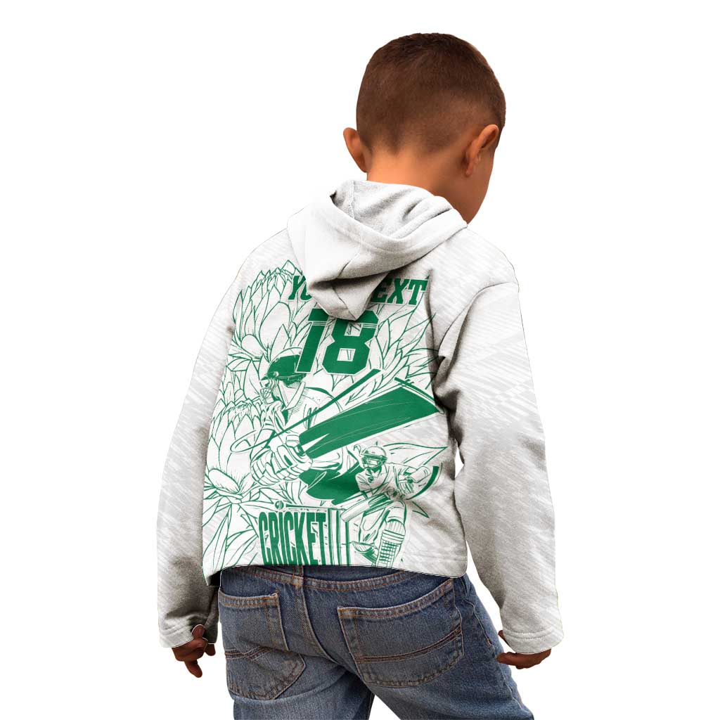 Custom Cricket South Africa Kid Hoodie Proteas Go Champion White Version - undefined