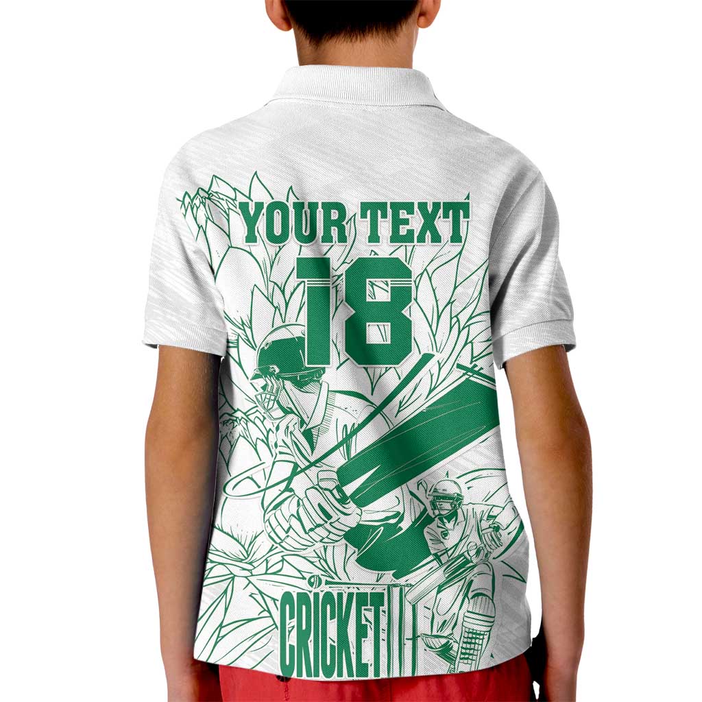 Custom Cricket South Africa Kid Polo Shirt Proteas Go Champion White Version - Wonder Print Shop