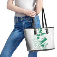 Custom Cricket South Africa Leather Tote Bag Proteas Go Champion White Version - Wonder Print Shop