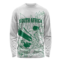 Custom Cricket South Africa Long Sleeve Shirt Proteas Go Champion White Version - Wonder Print Shop