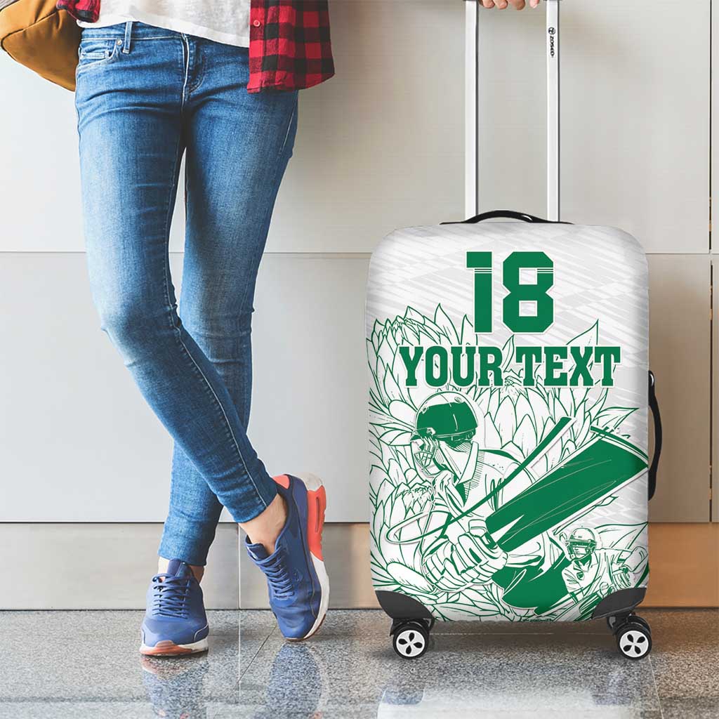 Custom Cricket South Africa Luggage Cover Proteas Go Champion White Version - Wonder Print Shop
