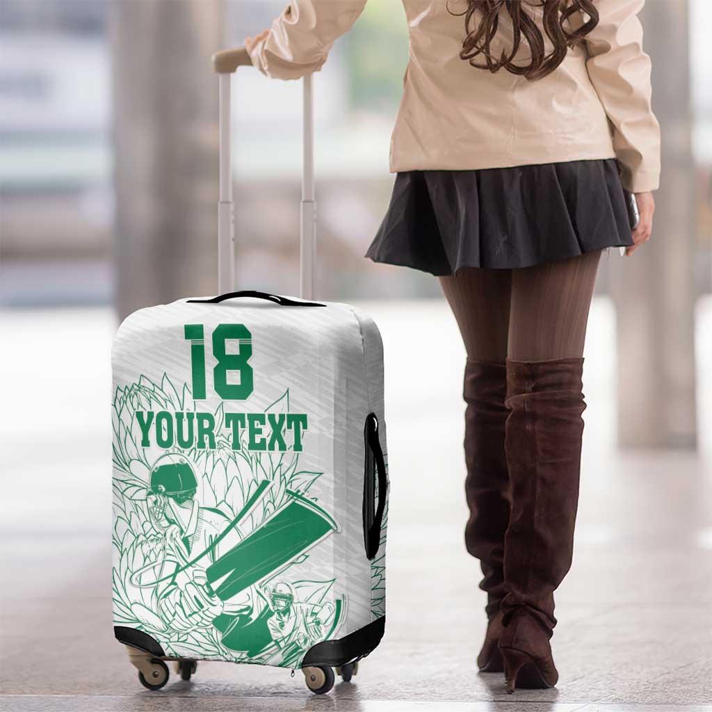 Custom Cricket South Africa Luggage Cover Proteas Go Champion White Version - Wonder Print Shop