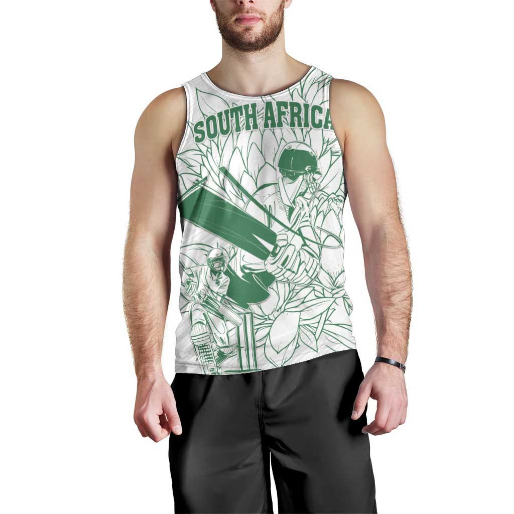 Custom Cricket South Africa Men Tank Top Proteas Go Champion White Version - Wonder Print Shop