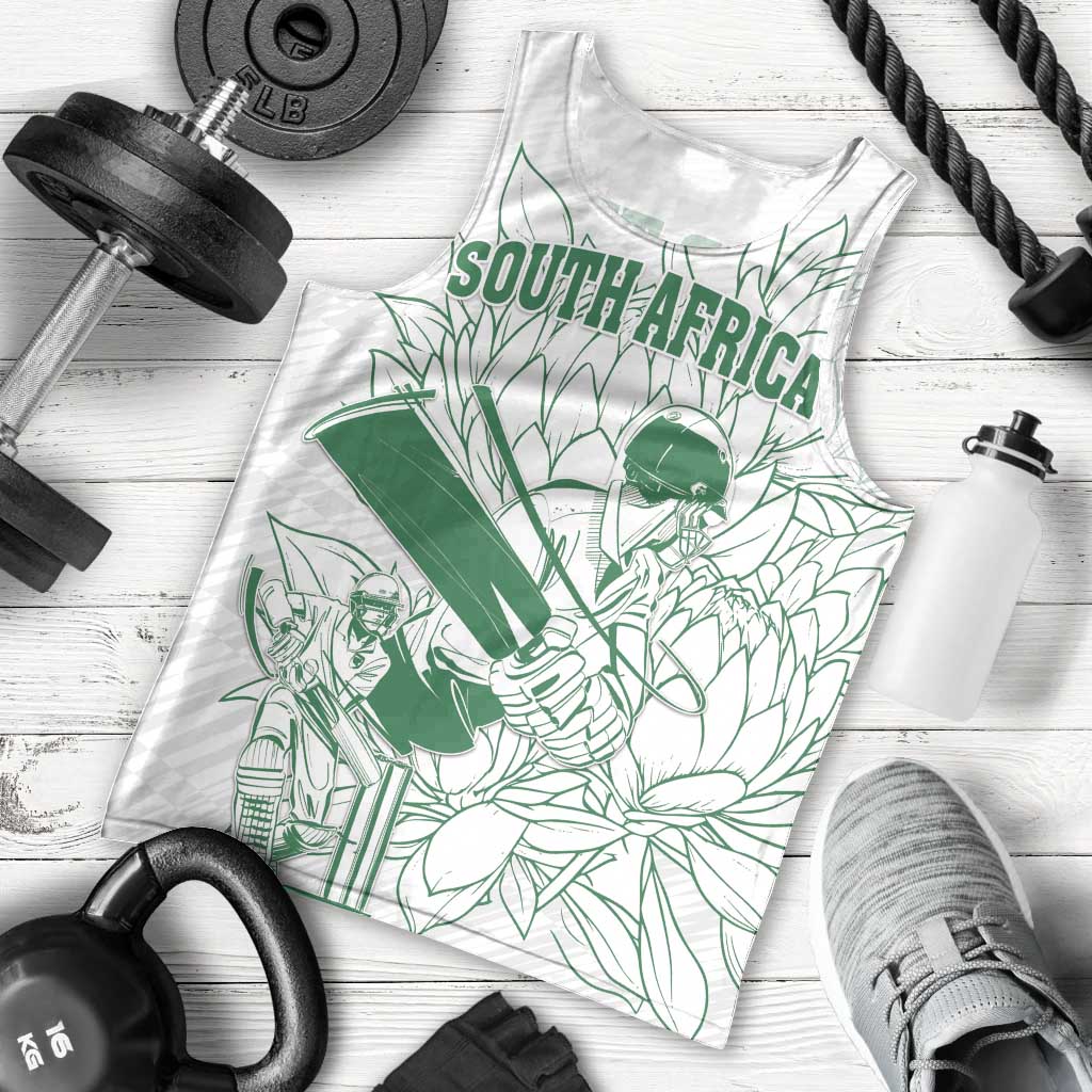 Custom Cricket South Africa Men Tank Top Proteas Go Champion White Version - Wonder Print Shop