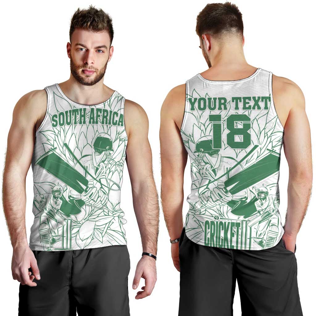Custom Cricket South Africa Men Tank Top Proteas Go Champion White Version - Wonder Print Shop