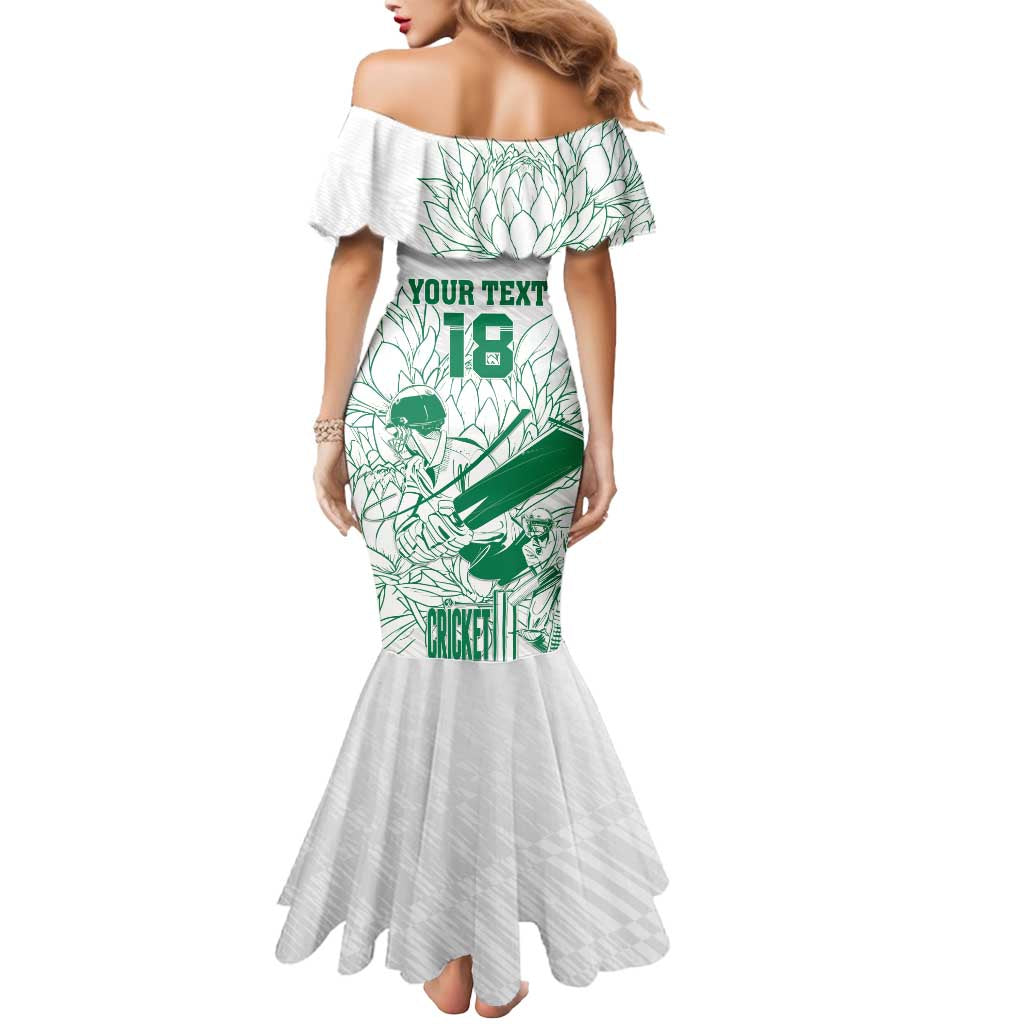 Custom Cricket South Africa Mermaid Dress Proteas Go Champion White Version - Wonder Print Shop