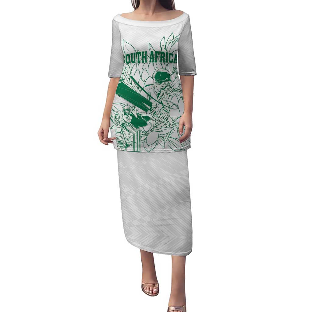 Custom Cricket South Africa Puletasi Proteas Go Champion White Version - Wonder Print Shop