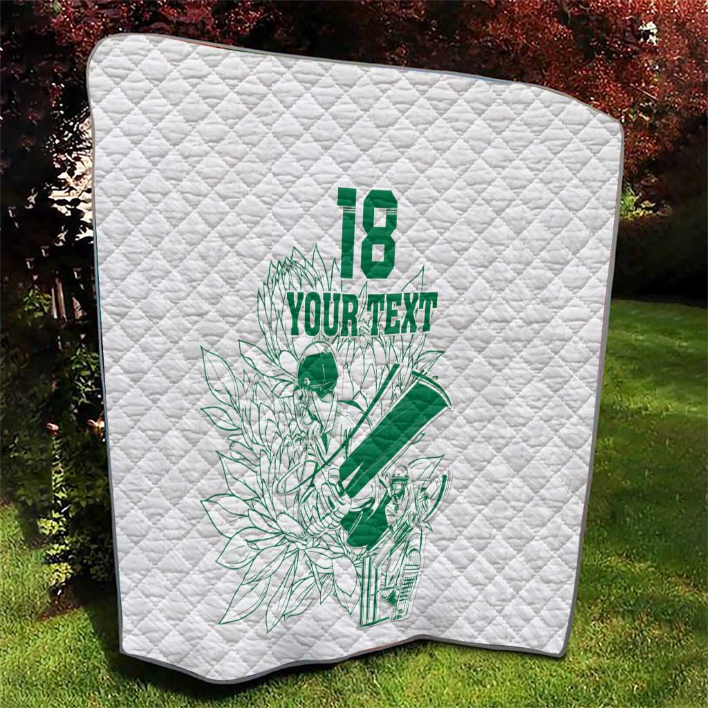 Custom Cricket South Africa Quilt Proteas Go Champion White Version - Wonder Print Shop
