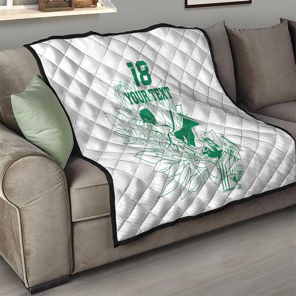 Custom Cricket South Africa Quilt Proteas Go Champion White Version - Wonder Print Shop