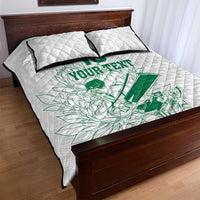 Custom Cricket South Africa Quilt Bed Set Proteas Go Champion White Version - Wonder Print Shop