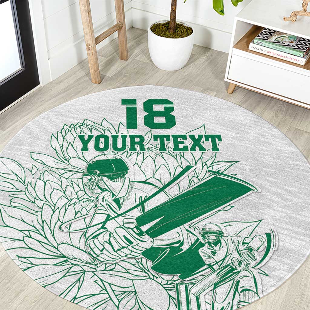 Custom Cricket South Africa Round Carpet Proteas Go Champion White Version - Wonder Print Shop