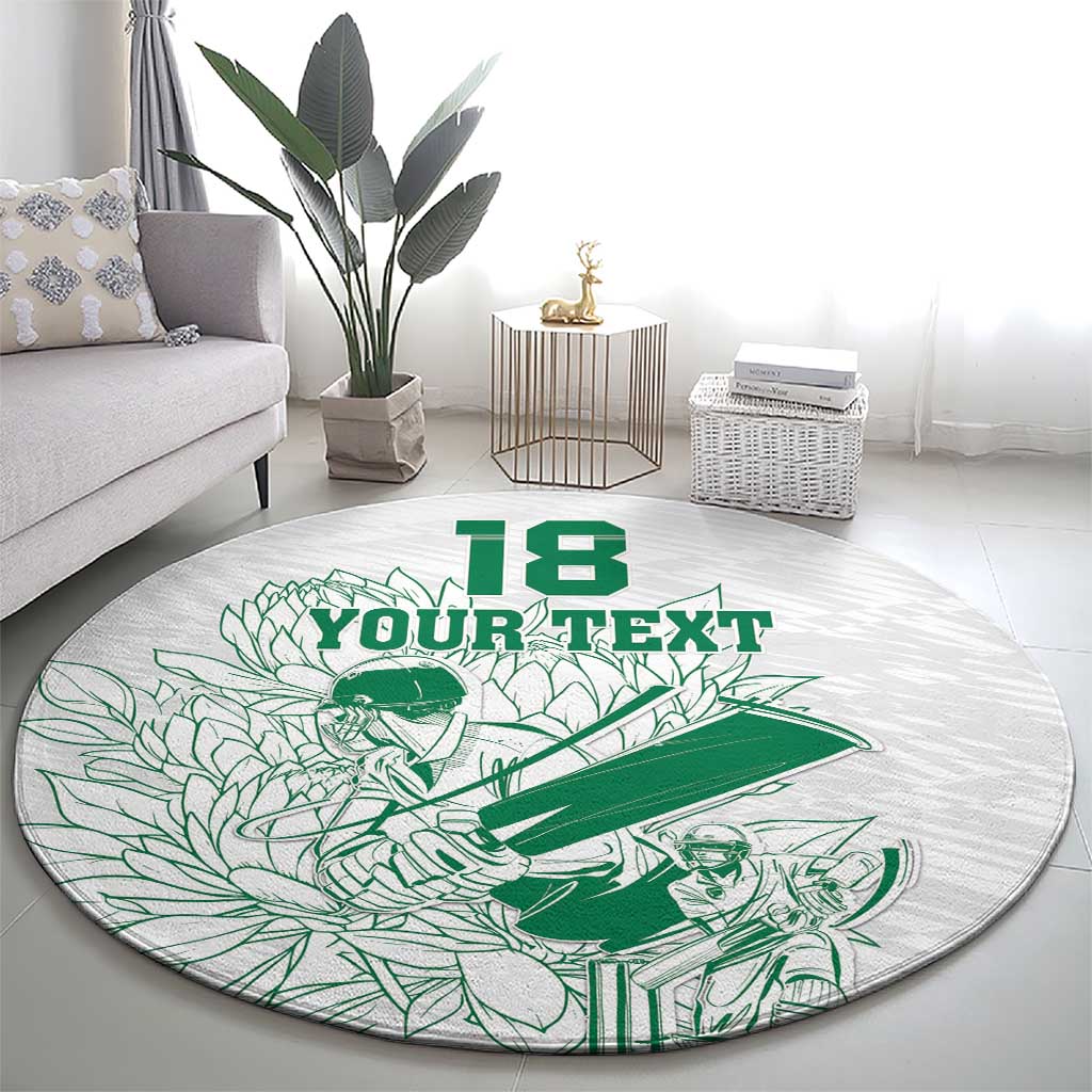 Custom Cricket South Africa Round Carpet Proteas Go Champion White Version - Wonder Print Shop