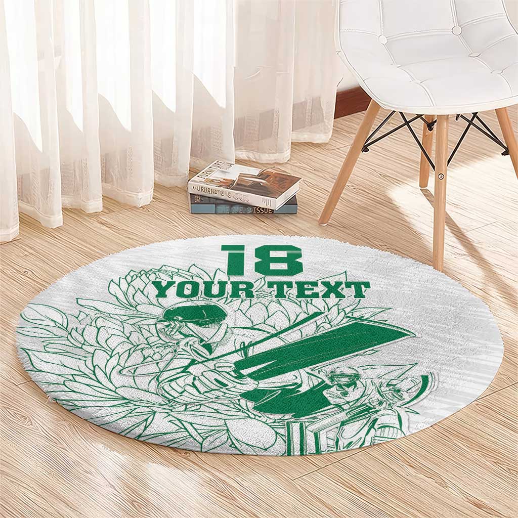 Custom Cricket South Africa Round Carpet Proteas Go Champion White Version - Wonder Print Shop