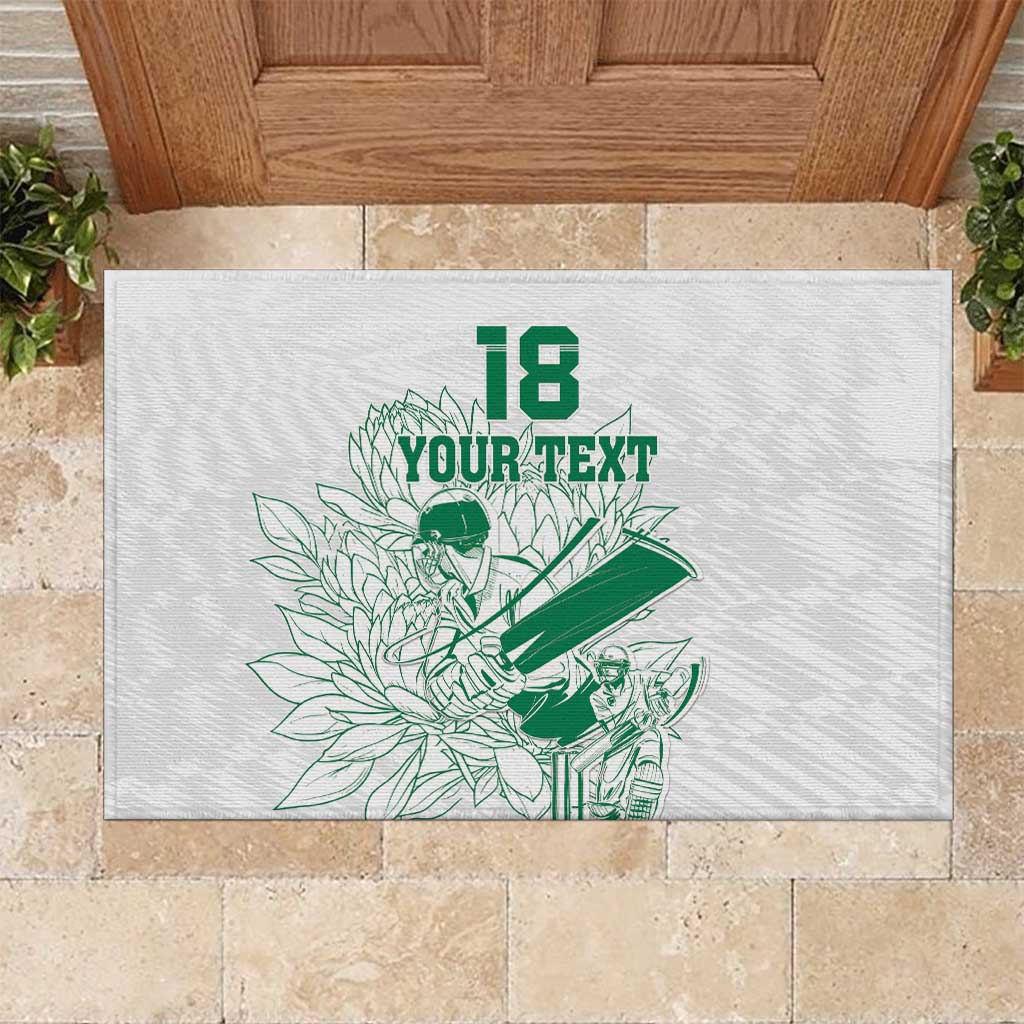 Custom Cricket South Africa Rubber Doormat Proteas Go Champion White Version - Wonder Print Shop