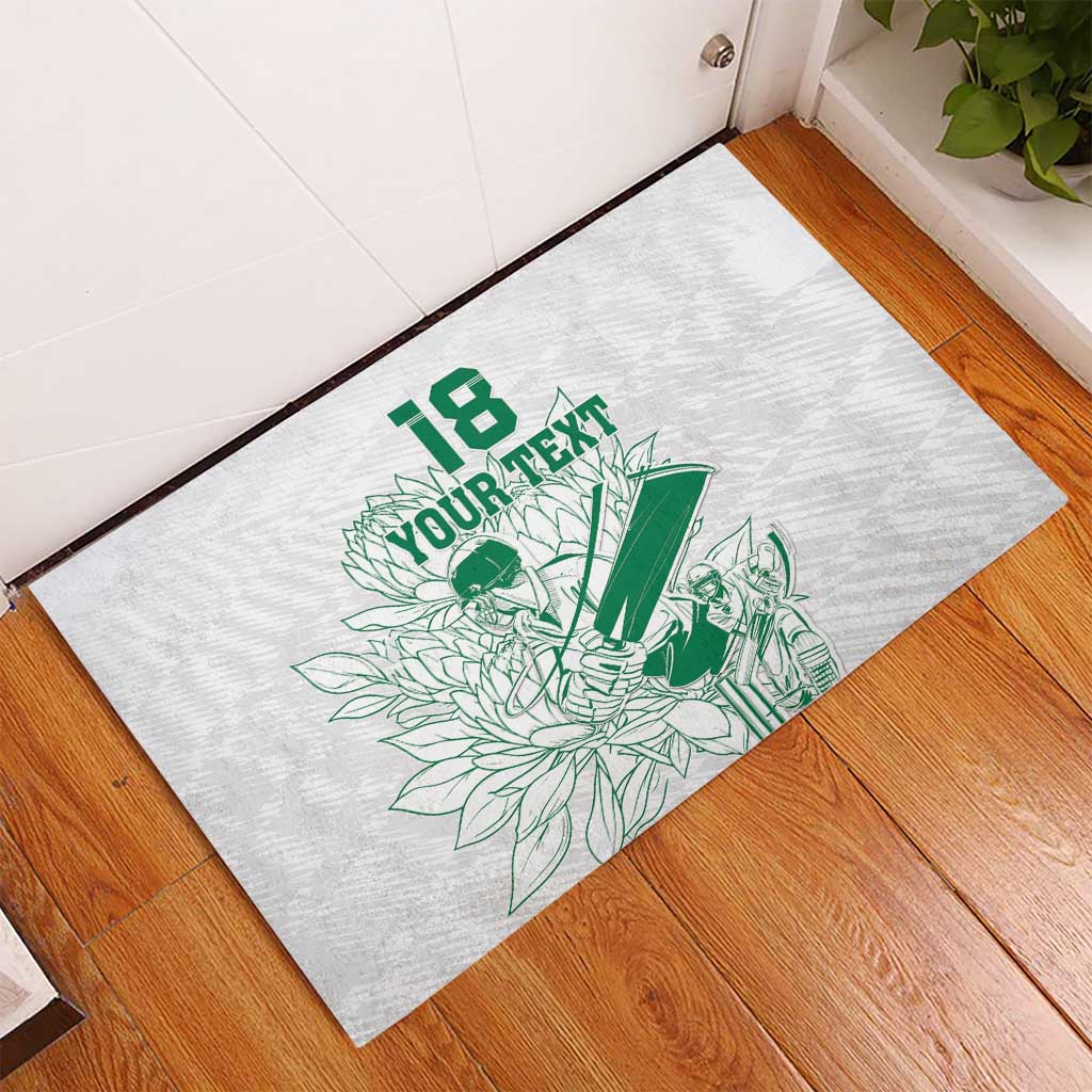 Custom Cricket South Africa Rubber Doormat Proteas Go Champion White Version - Wonder Print Shop