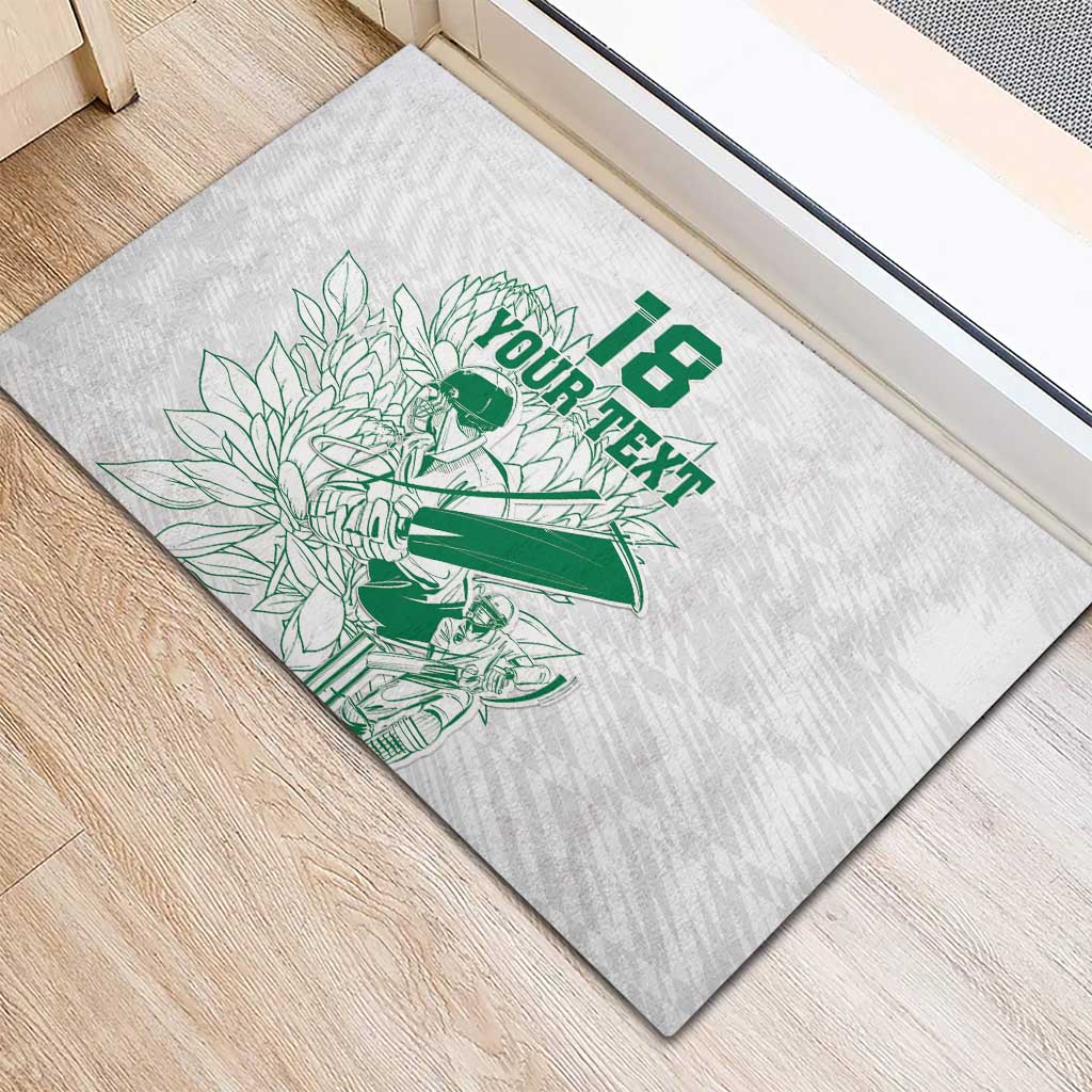Custom Cricket South Africa Rubber Doormat Proteas Go Champion White Version - Wonder Print Shop