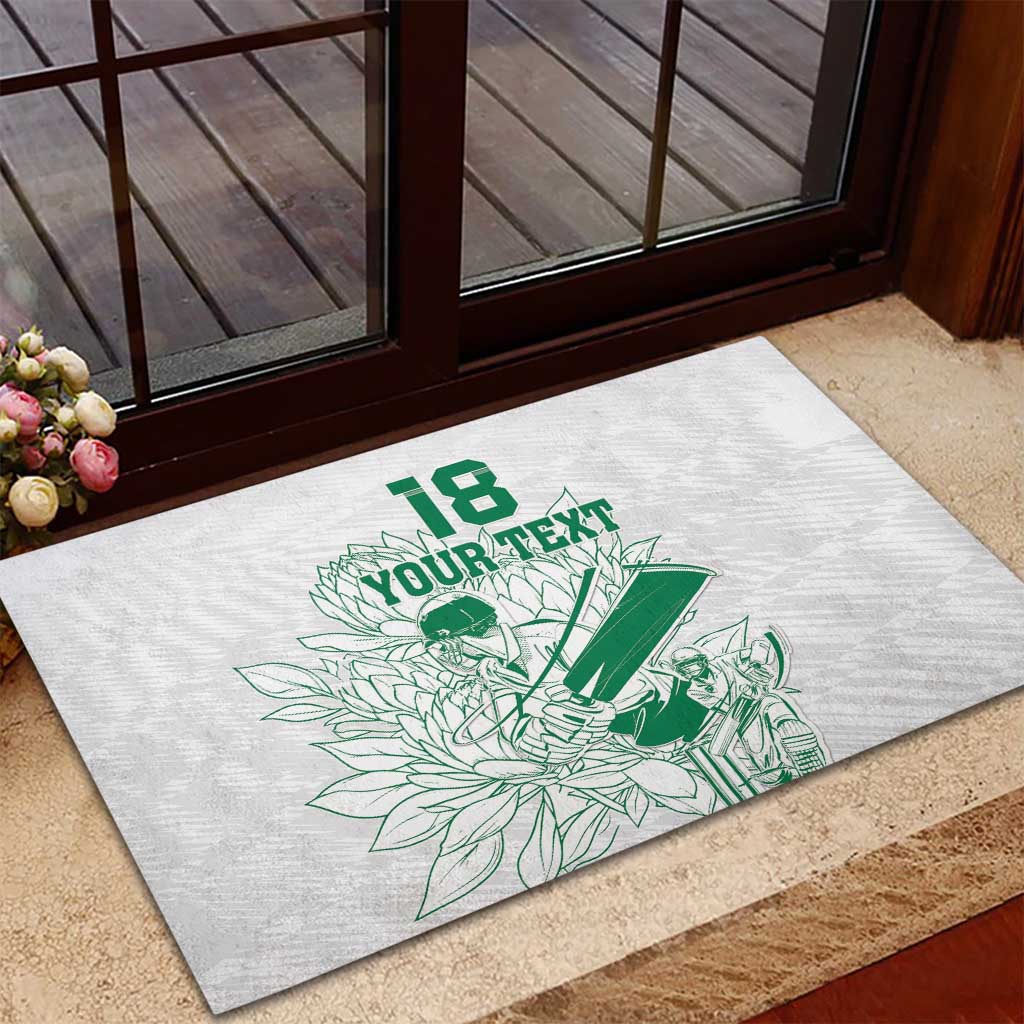 Custom Cricket South Africa Rubber Doormat Proteas Go Champion White Version - Wonder Print Shop