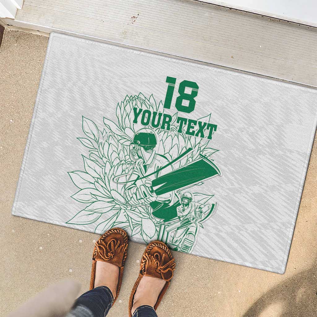 Custom Cricket South Africa Rubber Doormat Proteas Go Champion White Version - Wonder Print Shop
