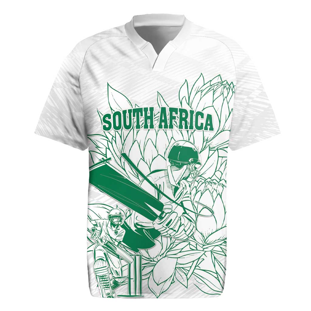 Custom Cricket South Africa Rugby Jersey Proteas Go Champion White Version - Wonder Print Shop