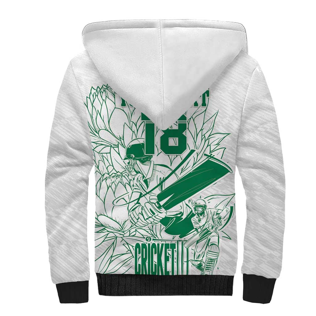 Custom Cricket South Africa Sherpa Hoodie Proteas Go Champion White Version - Wonder Print Shop