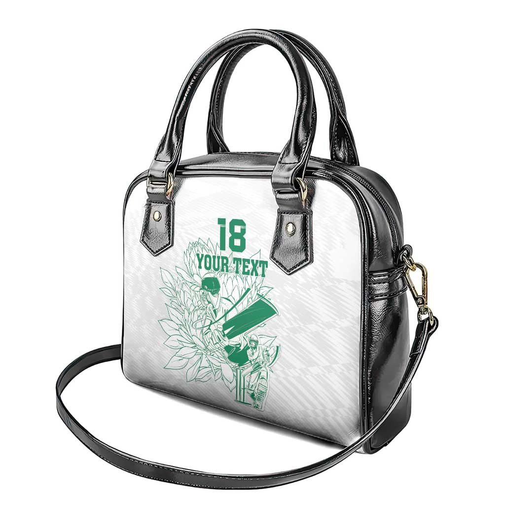Custom Cricket South Africa Shoulder Handbag Proteas Go Champion White Version - Wonder Print Shop