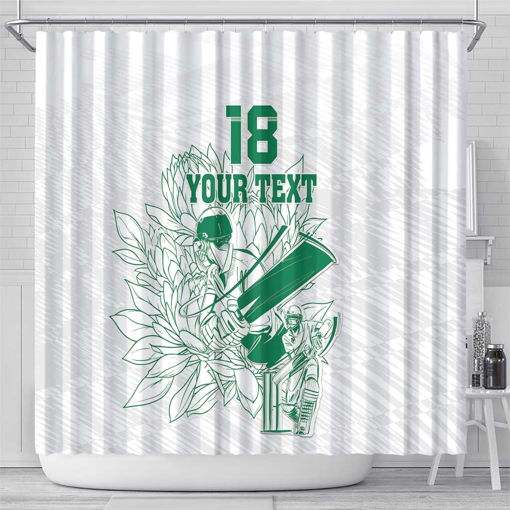 Custom Cricket South Africa Shower Curtain Proteas Go Champion White Version - Wonder Print Shop