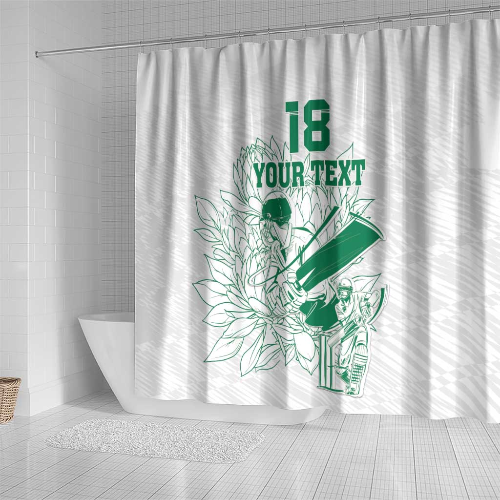 Custom Cricket South Africa Shower Curtain Proteas Go Champion White Version - Wonder Print Shop