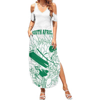 Custom Cricket South Africa Summer Maxi Dress Proteas Go Champion White Version - Wonder Print Shop