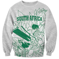 Custom Cricket South Africa Sweatshirt Proteas Go Champion White Version - Wonder Print Shop
