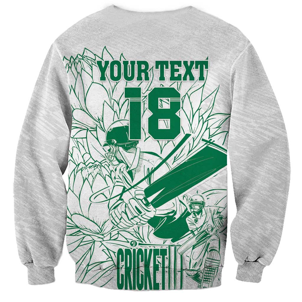 Custom Cricket South Africa Sweatshirt Proteas Go Champion White Version - Wonder Print Shop