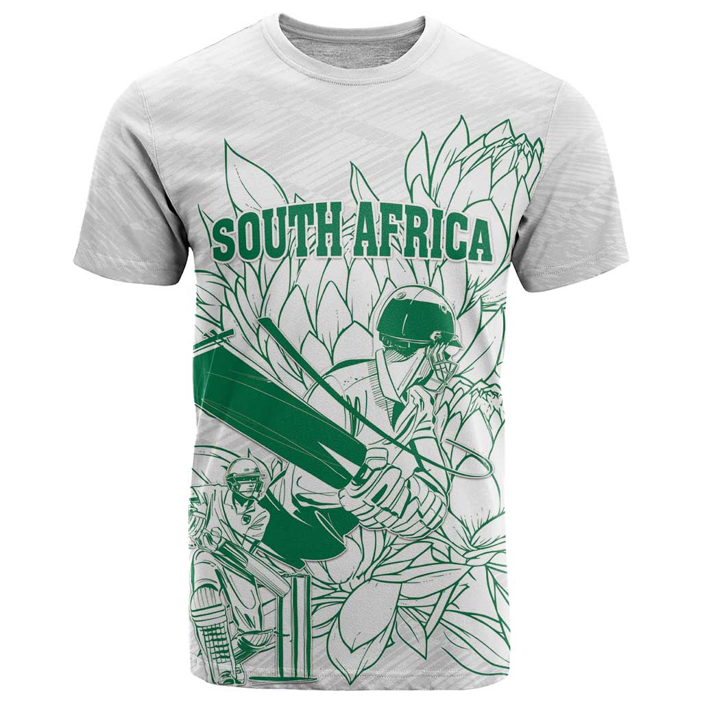 Custom Cricket South Africa T Shirt Proteas Go Champion White Version - Wonder Print Shop