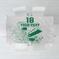 Custom Cricket South Africa Tablecloth Proteas Go Champion White Version - Wonder Print Shop