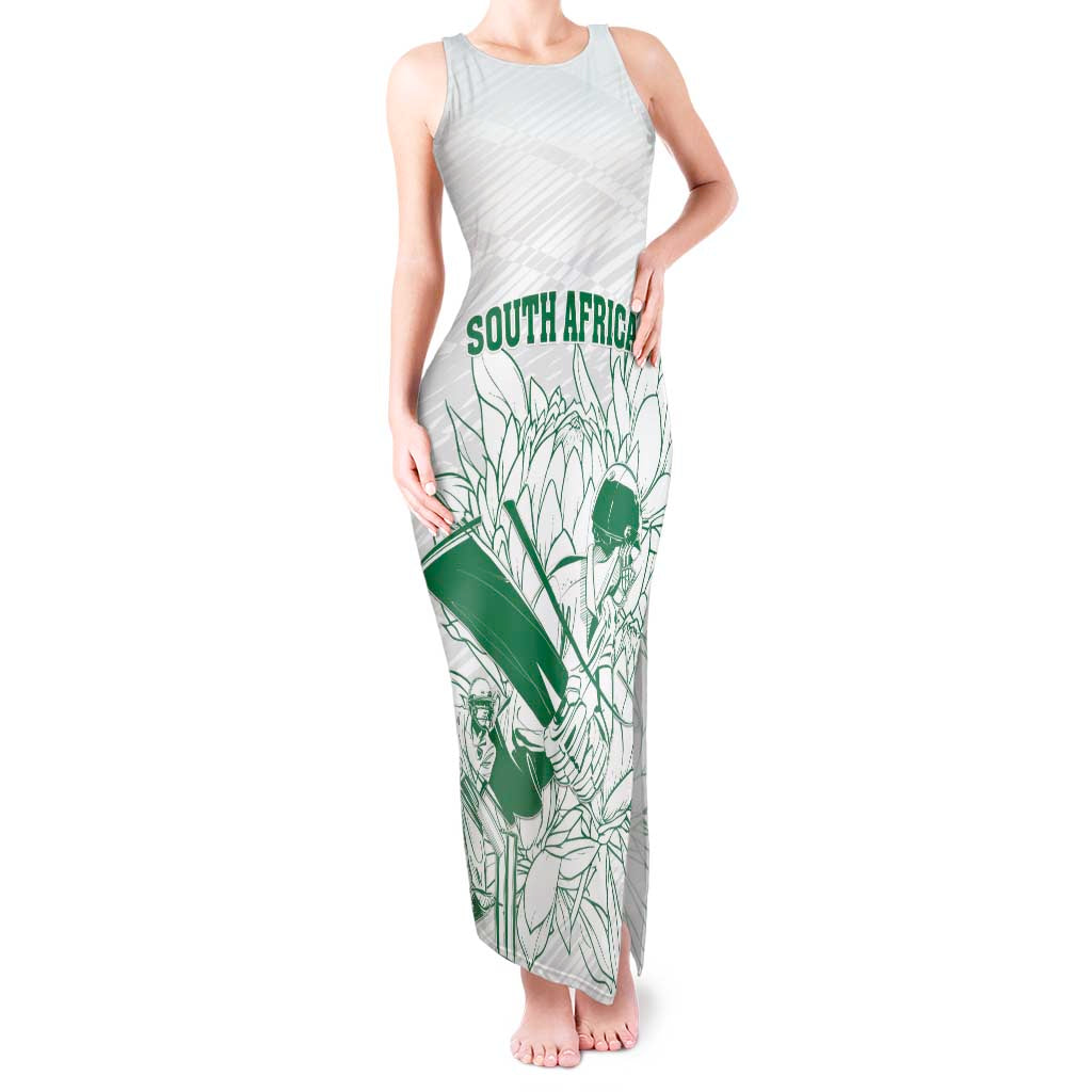 Custom Cricket South Africa Tank Maxi Dress Proteas Go Champion White Version - Wonder Print Shop