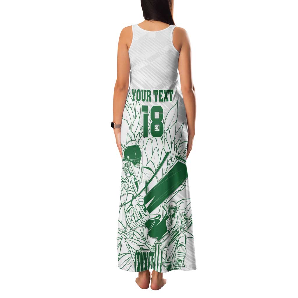 Custom Cricket South Africa Tank Maxi Dress Proteas Go Champion White Version - Wonder Print Shop