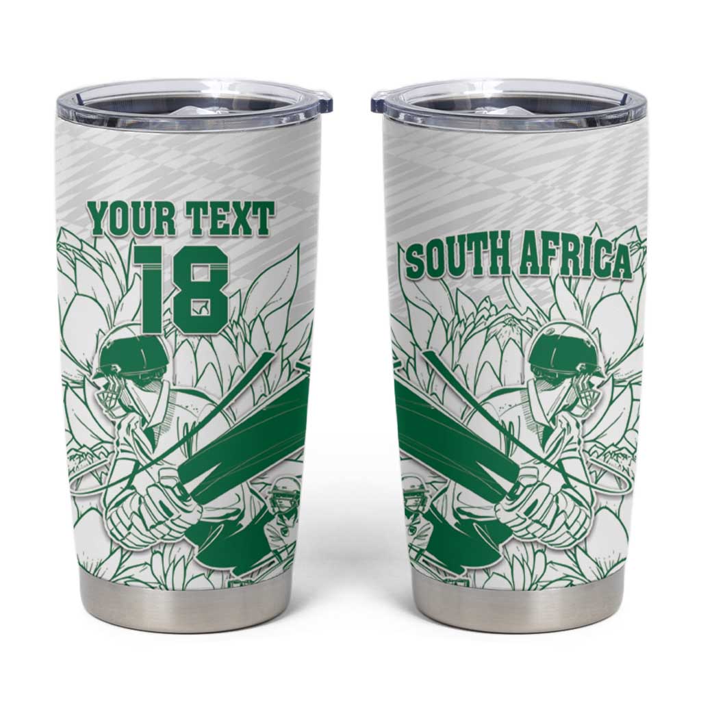 Custom Cricket South Africa Tumbler Cup Proteas Go Champion White Version - Wonder Print Shop
