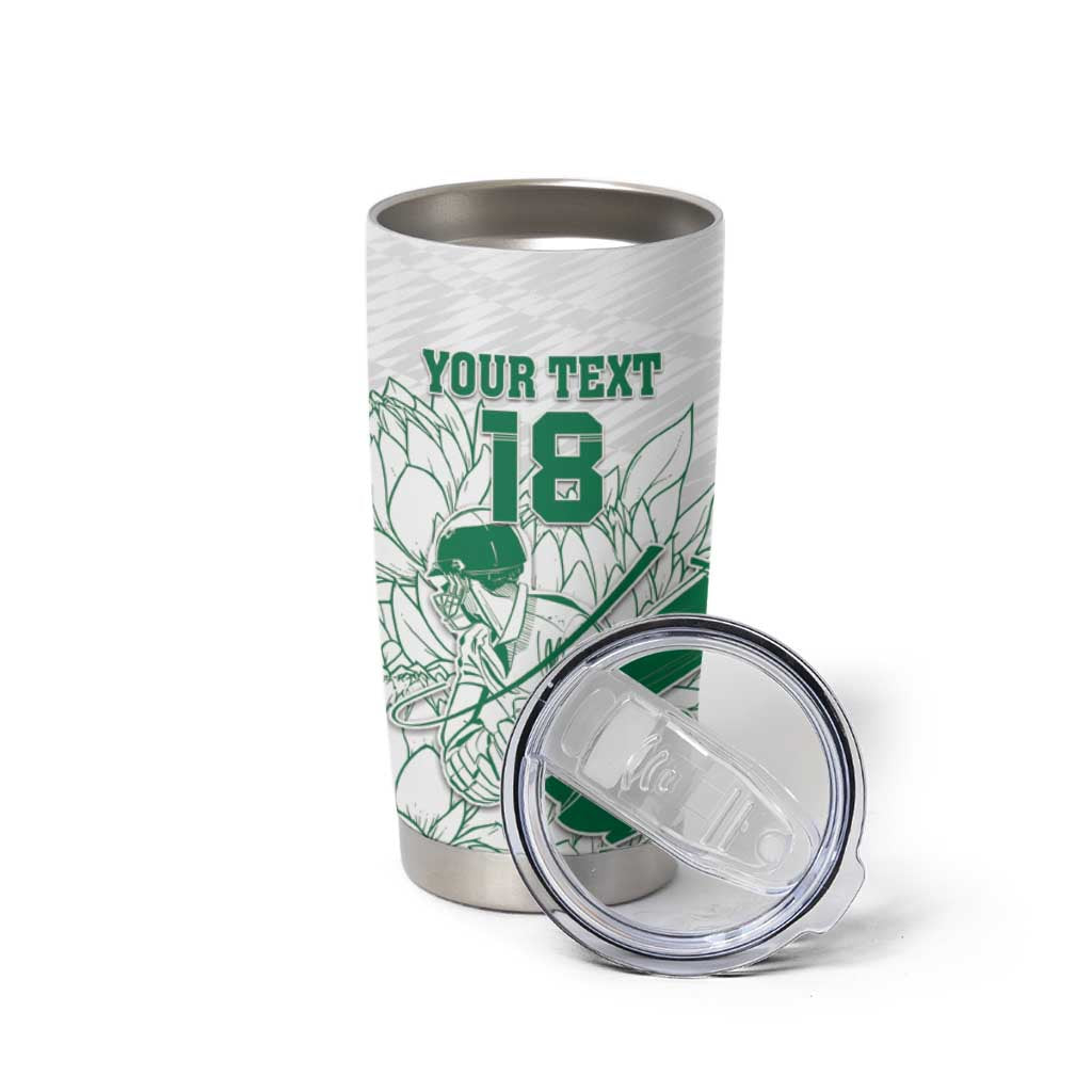 Custom Cricket South Africa Tumbler Cup Proteas Go Champion White Version - Wonder Print Shop