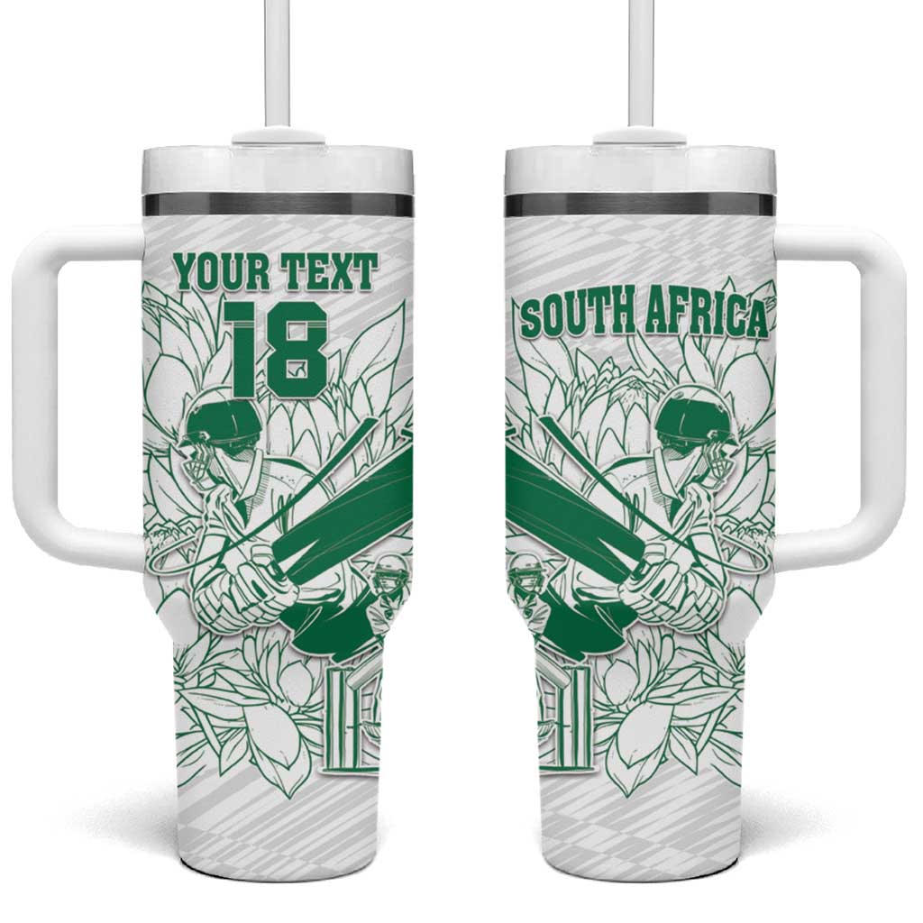 Custom Cricket South Africa Tumbler With Handle Proteas Go Champion White Version - Wonder Print Shop