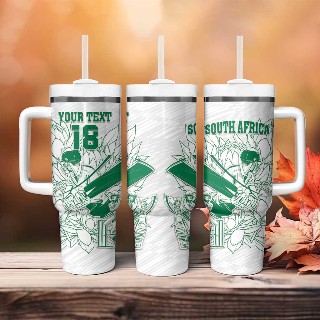Custom Cricket South Africa Tumbler With Handle Proteas Go Champion White Version - Wonder Print Shop