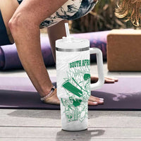 Custom Cricket South Africa Tumbler With Handle Proteas Go Champion White Version - Wonder Print Shop