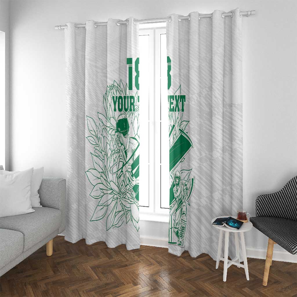 Custom Cricket South Africa Window Curtain Proteas Go Champion White Version - Wonder Print Shop