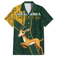 Custom South Africa Springbok Jumping Family Matching Tank Maxi Dress and Hawaiian Shirt With Kente Patterns - Wonder Print Shop
