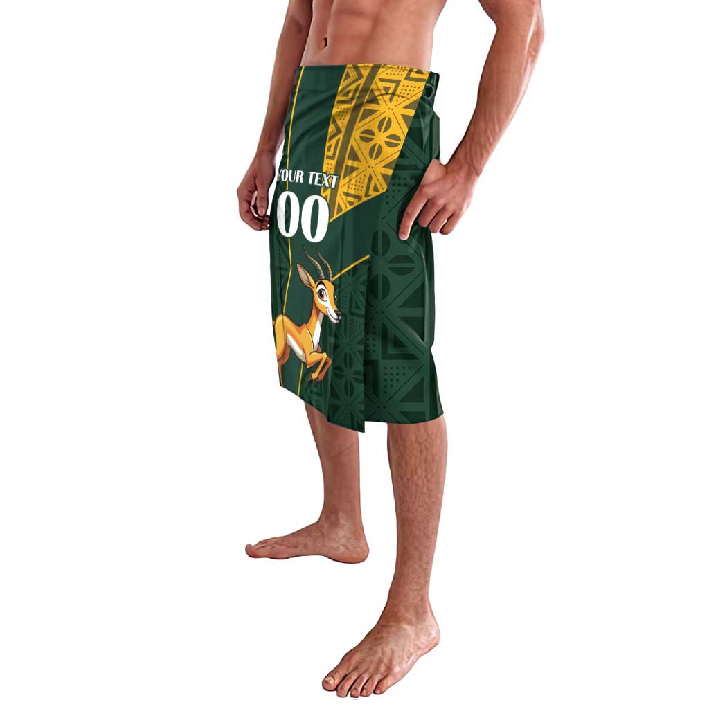 Custom South Africa Springbok Jumping Lavalava With Kente Patterns - Wonder Print Shop