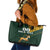 Custom South Africa Springbok Jumping Leather Tote Bag With Kente Patterns - Wonder Print Shop