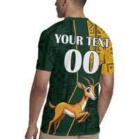 Custom South Africa Springbok Jumping Rugby Jersey With Kente Patterns - Wonder Print Shop