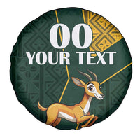 Custom South Africa Springbok Jumping Spare Tire Cover With Kente Patterns - Wonder Print Shop