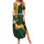 Custom South Africa Springbok Jumping Summer Maxi Dress With Kente Patterns - Wonder Print Shop