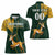 Custom South Africa Springbok Jumping Women Polo Shirt With Kente Patterns - Wonder Print Shop