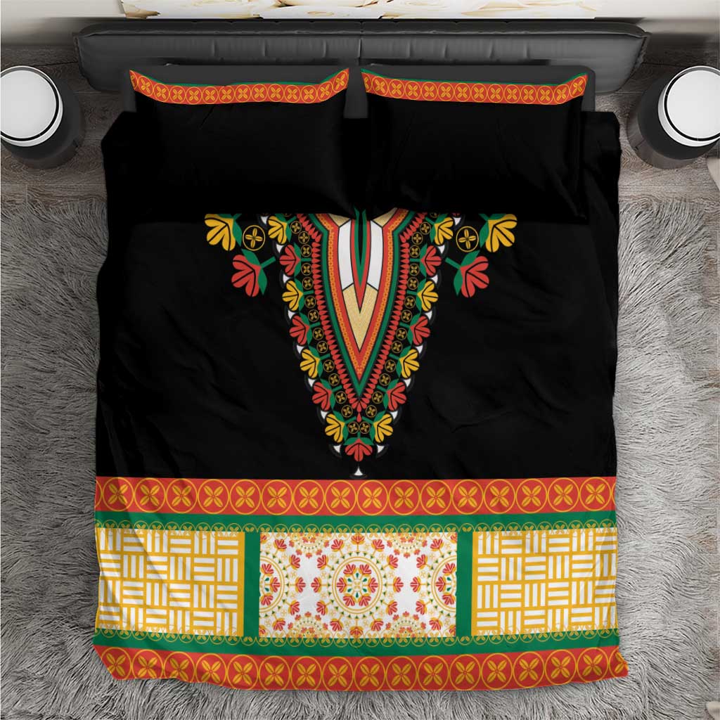 Africa Dashiki Bedding Set Embroidery Neckline Floral Pattern - Wonder Print Shop